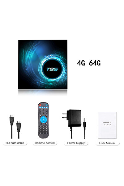 Choice US Plug 4G 64G Normal Remot Smart TV Box 2026 T95 Plus HD 6K Android 1...