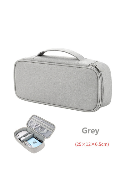Choice Grey Portable Travel Data Cable Storage Bag Organizer Free Combination...