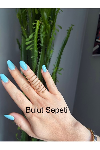 BULUT SEPETİ Bulutsepeti̇ Ring Gold Hande Erçel Spiral Women's Ring Without S...