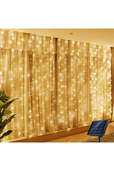 Choice 3x2m 200LEDs Warm Light Solar Curtain Light Outdoor Waterproof Solar F...