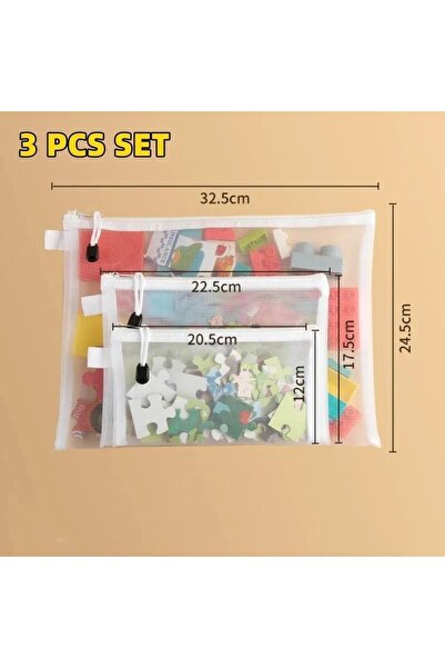 Choice 3PCS M L XL 1-3PCS Storage Bag Mesh ZipperToy Building Block Puzzle Su...