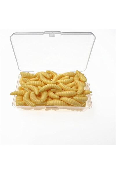Choice YELLOW 100pcs/box Luminous Silicone Artificial Bread Worm Baits 2cm 0....