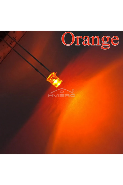 Choice Orange 100Pcs F3 3mm 2pins Flat Emitting Diodes Lamp Ultra Bright LED ...