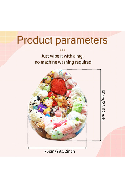 Choice1 150L 150/180L Transparent Children Plush Toys Storage Chair Cover Bea...