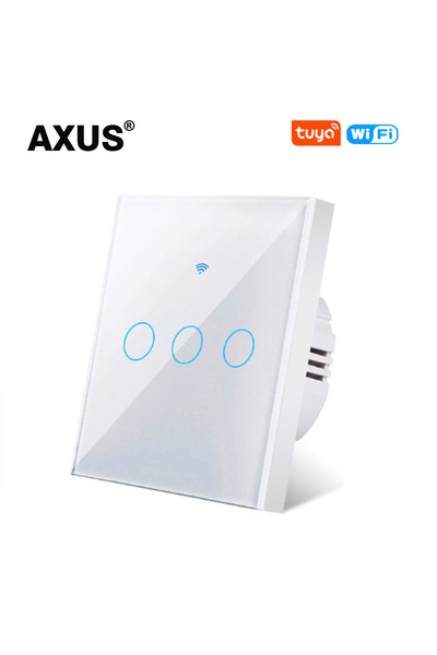 Choice11 Wifi White 3 Gang Wifi Smart Light Switch EU 86 Glass Screen Touch P...