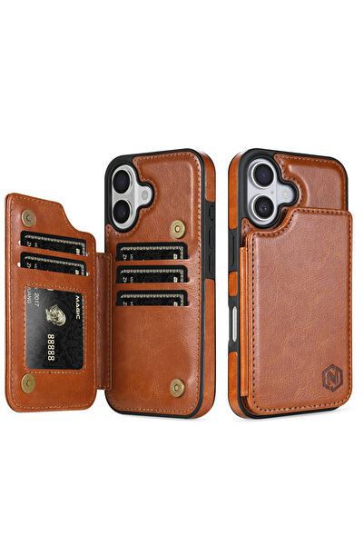 Choice42 iPhone 15 Brown Wallet RFID Blocking Layer Protect Anti-Theft Magnet...