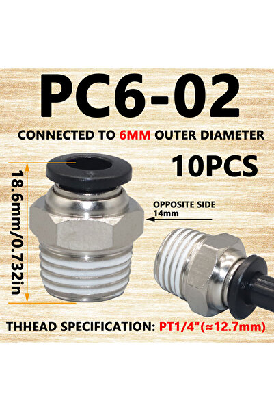 Choice7 PC6-02.10PCS 10PCS PC Pneumatic Air Connector Fitting PC 4mm 6mm 8mm ...