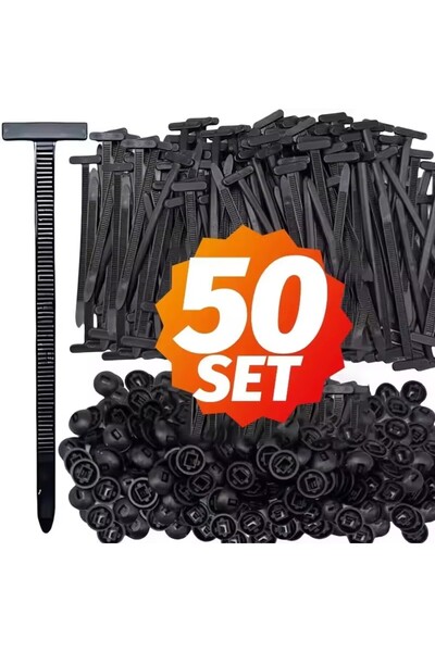 Choice5 50set Nylon Push Mount Cable Tie Zip Fastener Auto Car Fender Engine ...