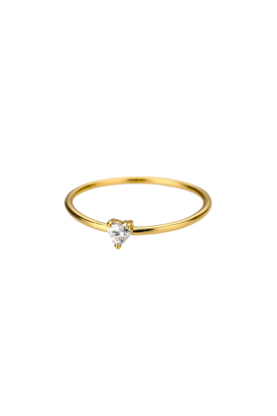 Choice Gold Color Zircon Little Heart Rings For Women Minimalism Heart Ring S...
