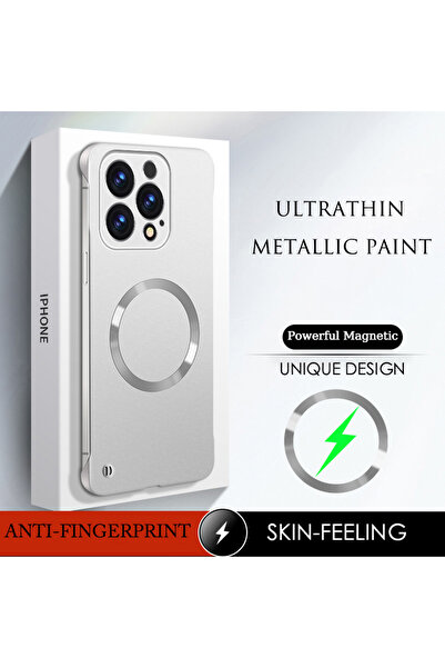 Choice43 iPhone17 Silver New Slim Thin Matte Metal Painted PC Magnetic Case F...