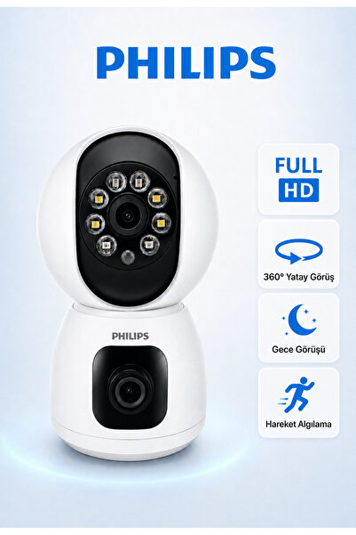 Philips TAI3320 Full HD Akıllı Ev Kamerası |Hareket Algılama | Gece Görüşü | ...