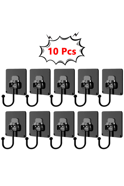 Choice Black - 10Pcs 10 Pcs Hooks Transparent Strong Self Adhesive Door Wall ...