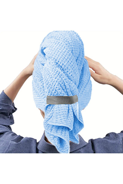 Choice Blue Microfiber Hair Towel Extra Large Wrap Quick Dry Hair Towel Wrap ...