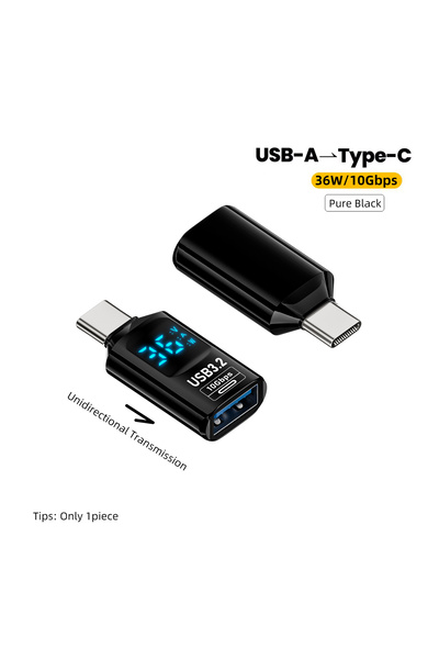 Choice 1x محول USB إلى C BK USB3.2 شاشة رقمية 10Gbps USB ذكر إلى USB أنثى محو...