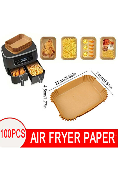 Choice 22cm-100pcs 50/100PCS Air Fryer Disposable Paper Square Round Baking P...