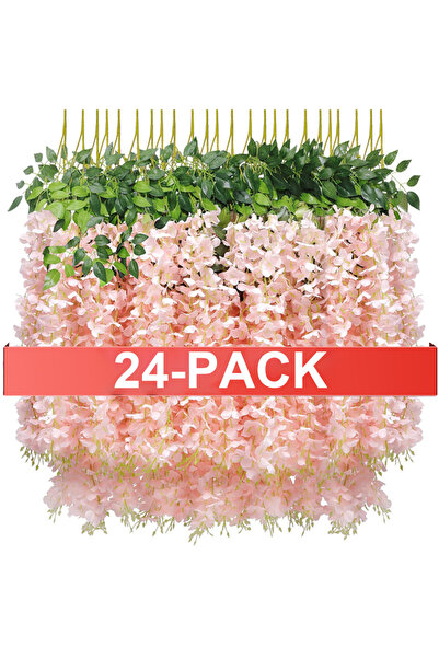 Choice Lt Pink 24PCS Artificial Wisteria Flowers Hanging Garland Fake Ivy Vin...