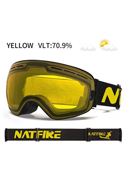 Choice Yellow NATFIRE Ski Goggles Double Layers Anti-fog UV400 Snowboard Snow...