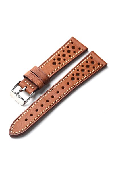 Choice1 20mm Brown Handcrafted Pueblo Italian Cowhide Leather Strap Ventilate...