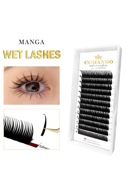 Choice14 Mix 8-12mm 0.07mm C CoMango 12 Rows Wet Manga Lashes Cosplay Devil L...