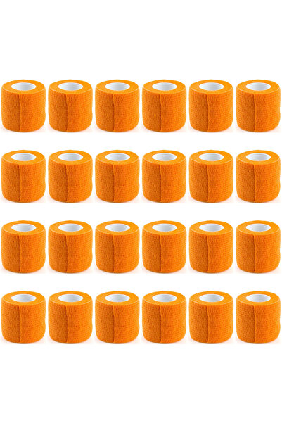 Choice3 24PCS 5CM X 4.5M A0170-orange Wholesale 24 rolls Bandage Cohesive Ban...