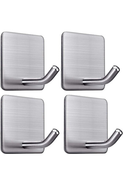 Choice Silver 4 Pack Heavy Duty Adhesive Towel Hook Stainless Steel Adhesive ...