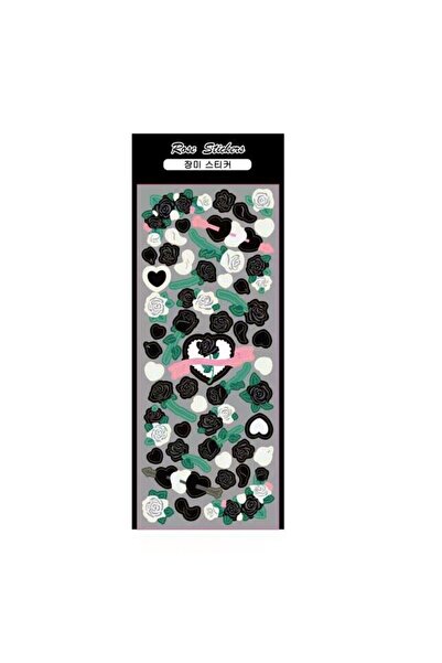 Choice3 06 Korean Laser Love Heart With Rose Stickers Hand Account Card Photo...