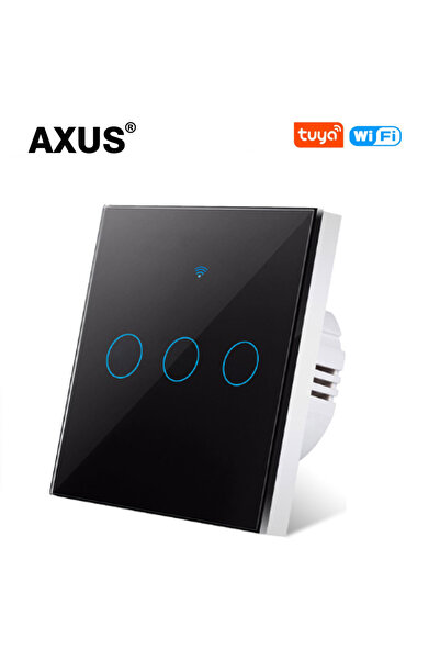 Choice7 Wifi black 3 Gang Wifi Smart Light Switch EU 86 Glass Screen Touch Pa...