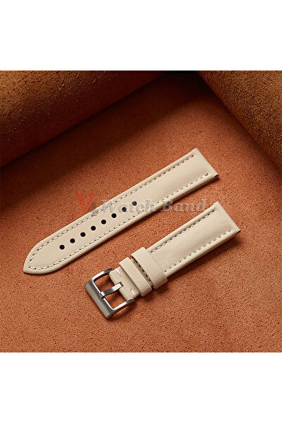 Choice16 18mm Beige Genuine Sailcloth Watch Band Premium Sailcloth Strap 18mm...