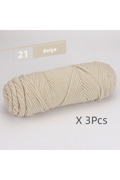 Choice 21 Beige Crochet Knitting Soft Cotton Yarn, Hypoallergenic Yarn, Pack ...