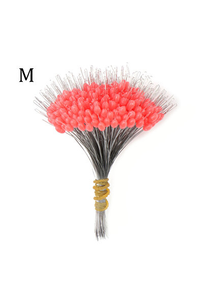 Choice Red M 300Pcs Silicone Space Bean Oval Stopper Bobber Profession Fishin...