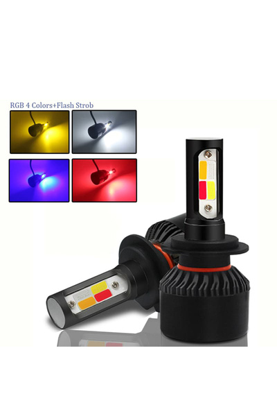 Choice H11 H8 H9 4Color 4Colors Strobe 60W Bulb Car Headlight H4 H7 LED Car H...