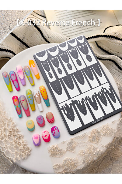 Choice24 gangban-X032 1pc Nail Stamping Plate 30 Patterns, Plaid Geometric Na...