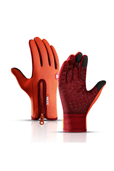 Choice36 L Orange Winter Gloves for Men Women Warm Tactical Gloves Touchscree...