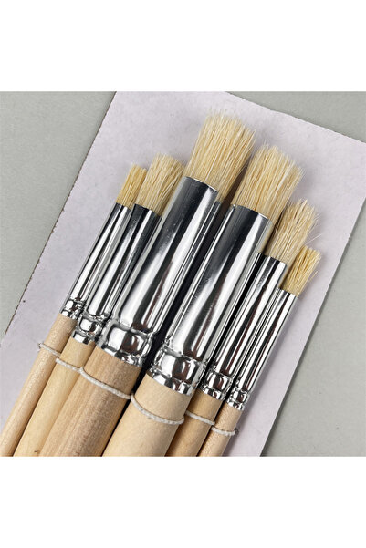 Choice 6 PCS 6/12/18pcs Stencil Paint Brushes Set Bristle Hair Wooden Handle ...