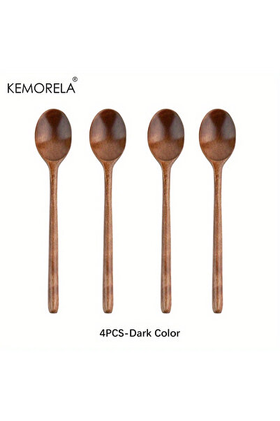 Choice 4PCS-Dark Color 4PCS Wooden Spoon Kitchen Korean Style Natural Wood So...