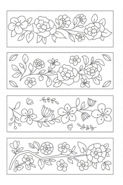 choice2 1 Sheet Floral Pre-Printed Embroidery Patterns, Dissolvable Water-Sol...