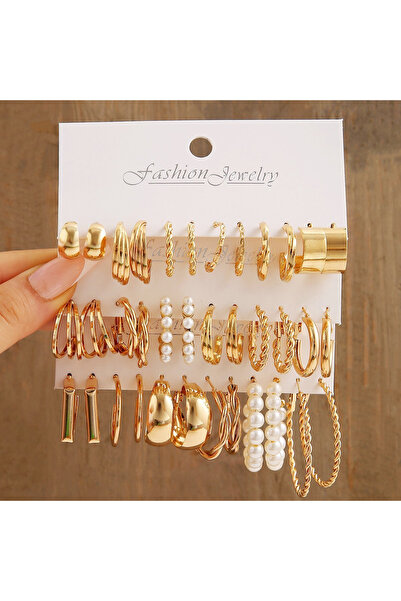 Choice1 AYA36Pcs Fashion Geometric Gold Color Earring Set for Women Vintage M...