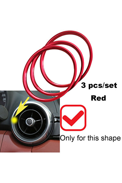 Choice حلقة مخرج حمراء لمخرج فتحة مكيف الهواء للسيارة Mazda MX-5 MX5 Mazda 2 ...