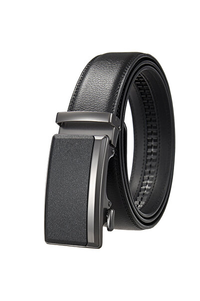 Choice17 110cm black Men's Leather Belts Fashion Automatic Buckle Cowskin Mal...