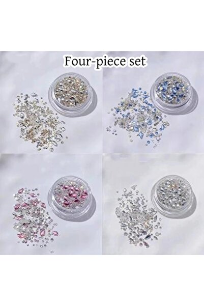 Choice5 Four-piece set 1/4pcs Nail Accessories Set Multi Shape Crystal Pink W...