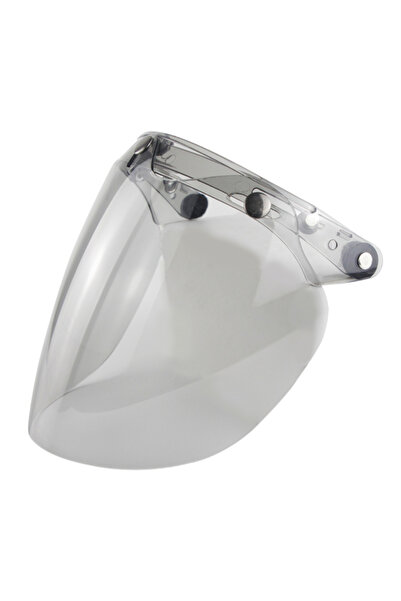 Choice Light Grey Open Face Helmet Visor Motorcycle Helmet Bubble Lens 3-Snap...