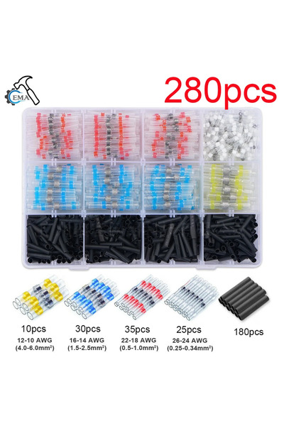 Choice8 280PCS 50/1200pcs Solder Sealed Wire Connectors Heat Shrink Solder Bu...