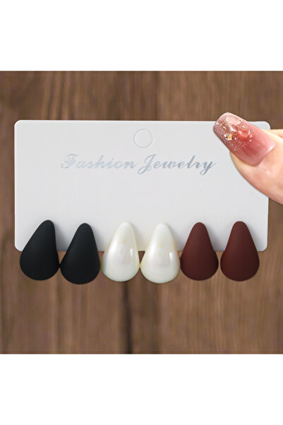 Choice Style 1 6Pcs Classic Multi Color Thick Water Drop Stud Earrings Vintag...