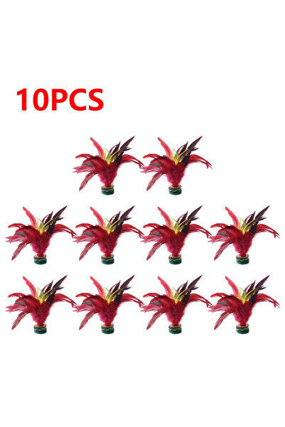 MOJOYCE 10pcs 1-10pcs 20cm Feather Jianzi Colorful Feathers Shuttlecock Porta...