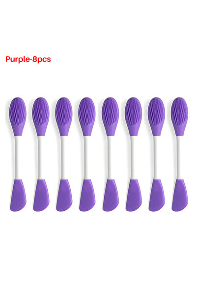 Choice7 Purple-8pcs 8/4/2pcs Silicone Face Mask Brush 2 in 1 Double-Head Manu...