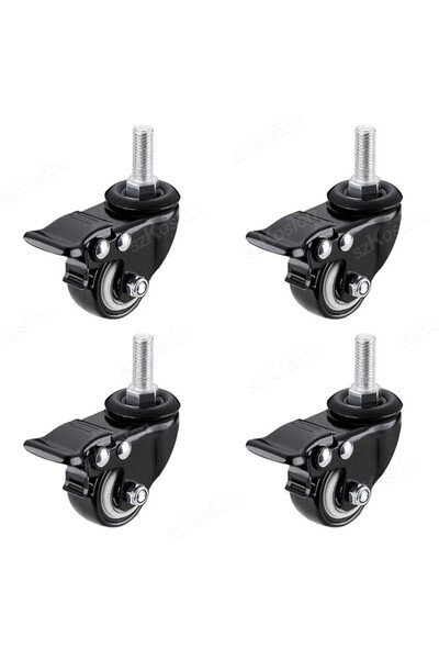 Choice 1.5 Inch 4 Activity Brake 4pcs/kit Furniture Casters 1.5/2Inch M8/M10 ...