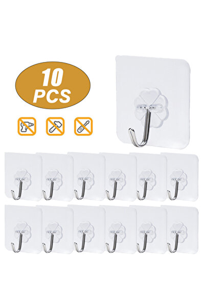Choice 10Pcs hooks 20/10/5Pcs Transparent Wall Hooks Hangers Self Adhesive Do...