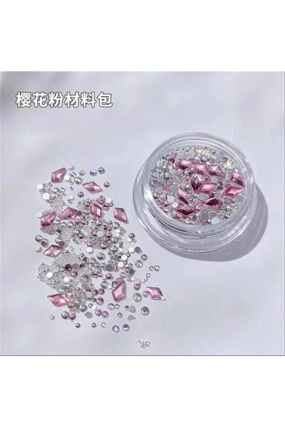 choice2 03 1/4pcs Nail Accessories Set Multi Shape Crystal Pink Water Diamond...