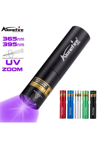 Choice 14500 black UV 395nm Zoom 3W 395/365nm UV Flashlight USB Rechargeable ...