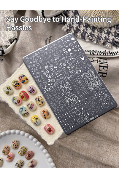 Choice32 gangban-X022 1pc Nail Stamping Plate 30 Patterns, Plaid Geometric Na...